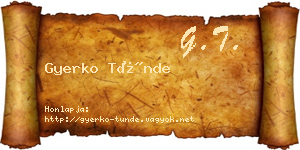 Gyerko Tünde névjegykártya